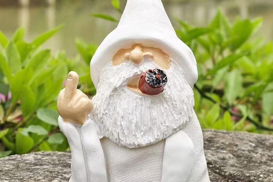 "Aimery's Naughty Gnome: The Hilariously Bold Lawn Decor You've Been Missing!"