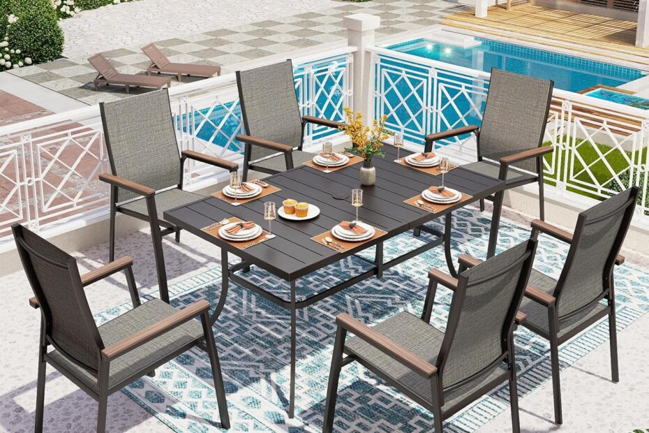 Discover Outdoor Elegance: PHI VILLA 7-Piece Dining Set Review