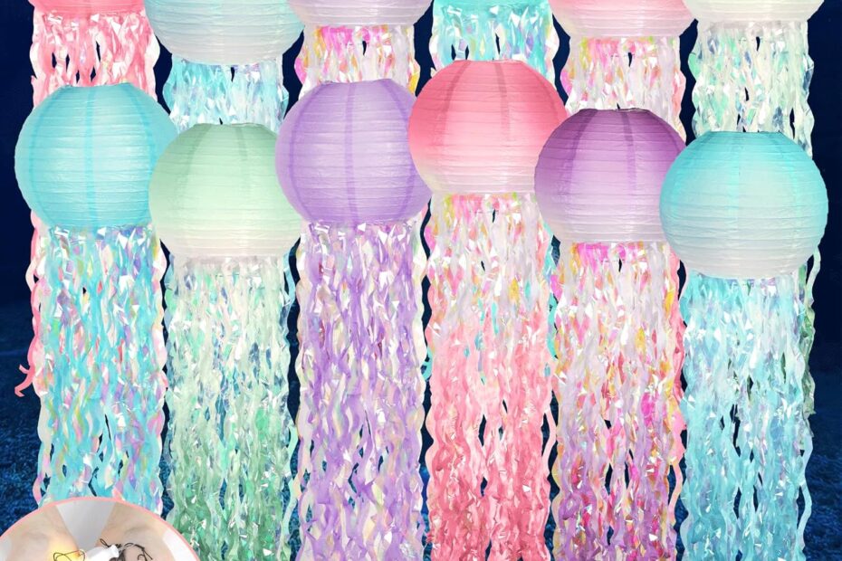 Dive into Fun: 12Set LED Jelly Fish Lanterns for Magical Under The Sea Parties!