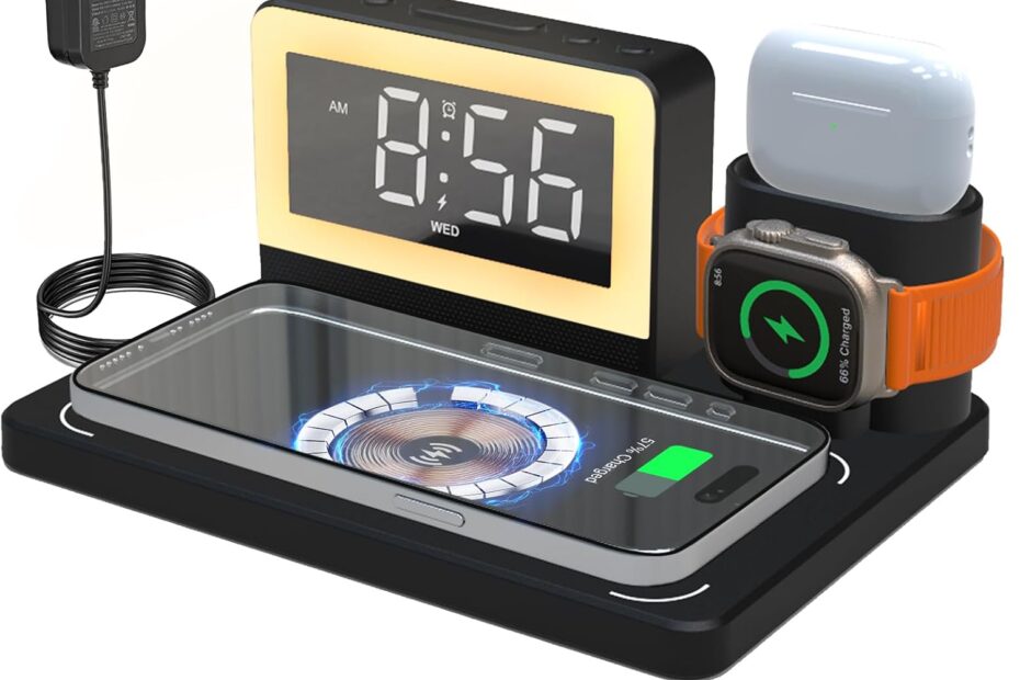 Illuminate & Charge: The Ultimate Wireless Charging Station for Apple Devices
