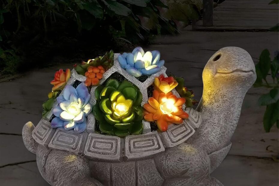 Illuminate Your Garden: Review of Nacome Solar Turtle Statue with Succulent & LED Lights