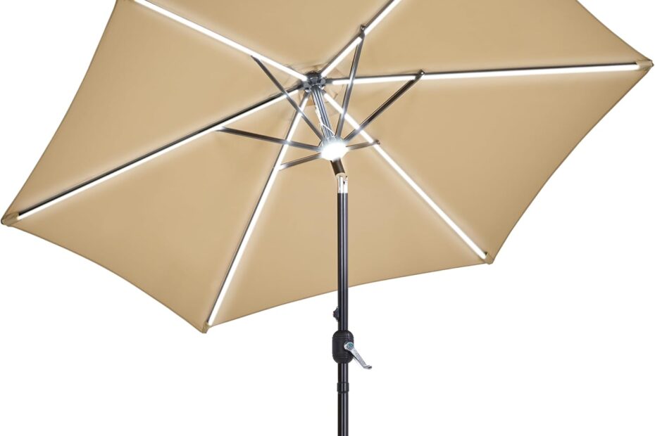 Illuminate Your Outdoors: Yaheetech 9FT Solar Lighted Patio Umbrella Review