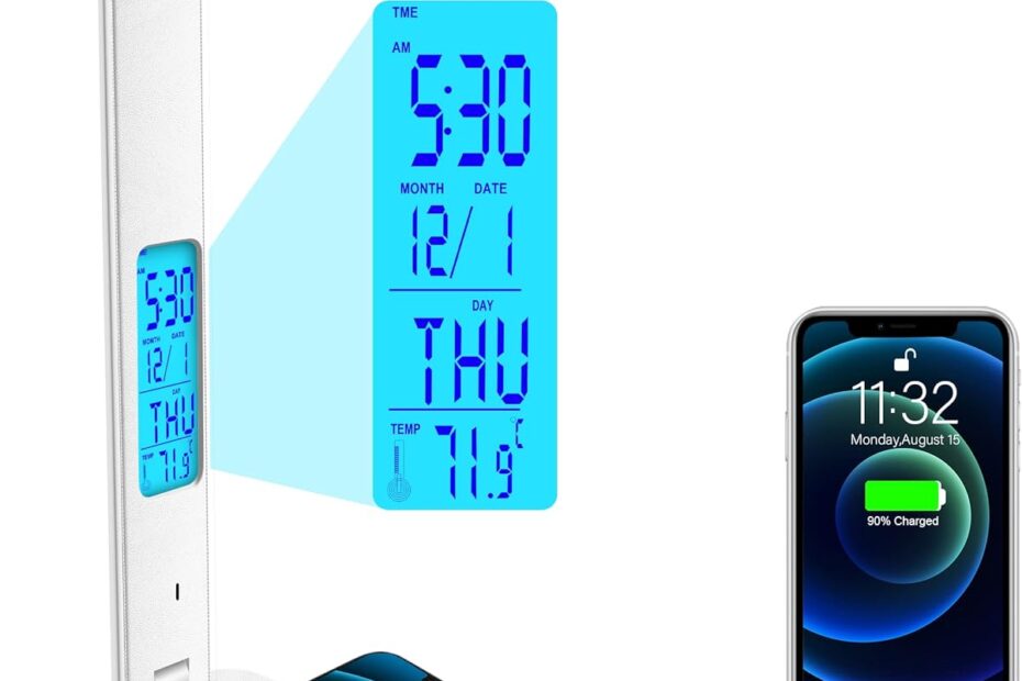 Illuminate Your Space: Review of the Versatile Desk Lamp with Wireless Charger and Clock