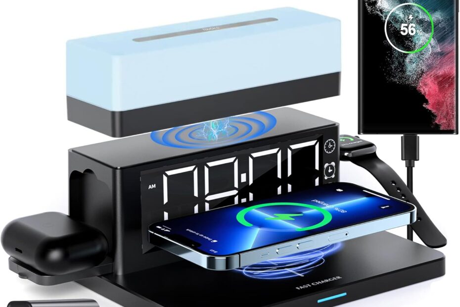 Revamp Your Nightstand: The Ultimate 6-in-1 Wireless Charger and Alarm Clock Combo