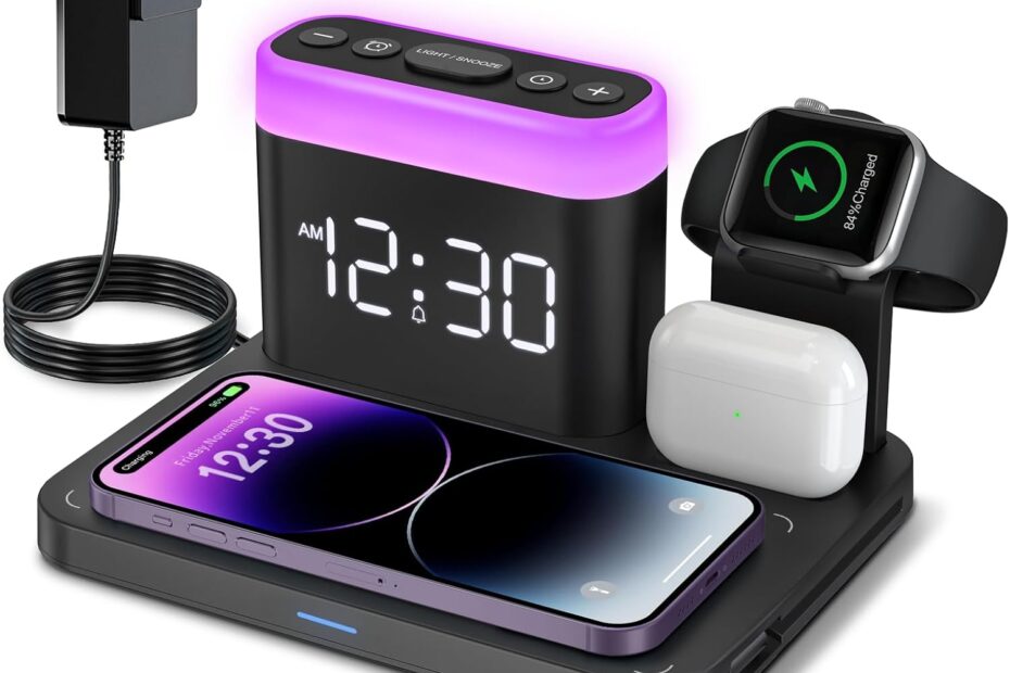 Revolutionize Your Nightstand with the ANJANK 3-in-1 Wireless Charging Station!