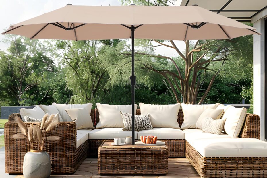 Stay Cool in Style: PHI VILLA 13ft Double-Sided Patio Umbrella Review