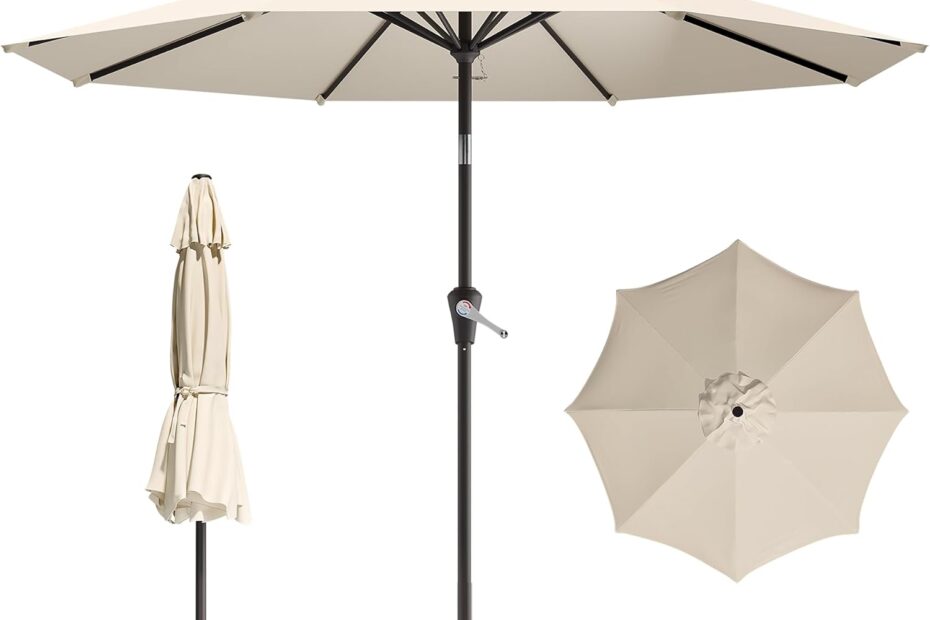 Stay Cool in Style: Review of the 9 FT Patio Umbrella with Tilt and Crank
