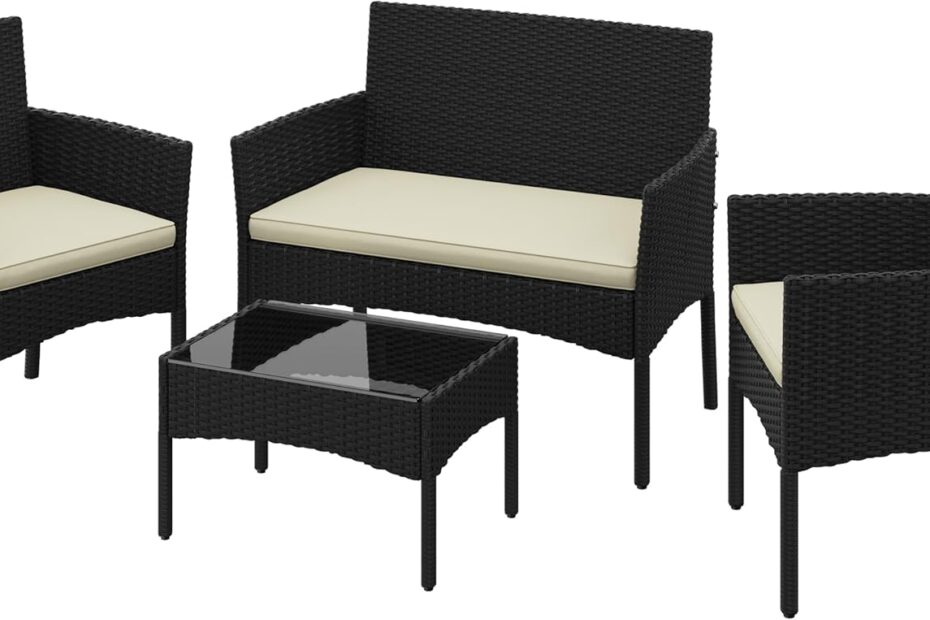 Transform Your Outdoor Space with Yaheetech's 4-Piece Rattan Furniture Set!