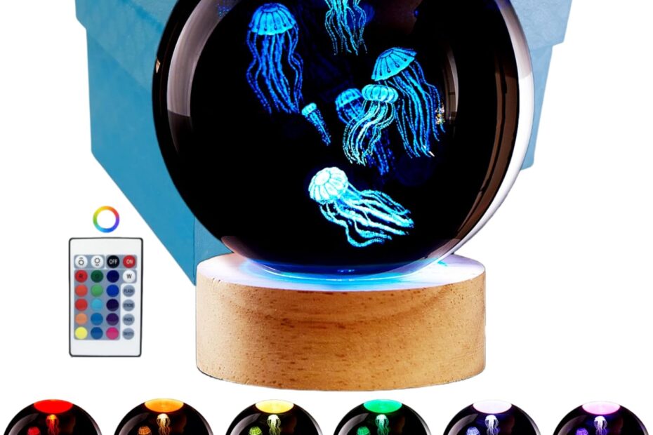 Transform Your Space with the 3D Jellyfish Crystal Ball Lamp: A Colorful LED Delight!