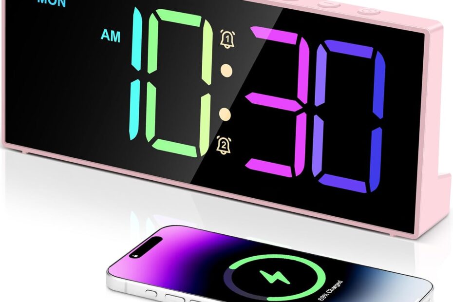 Wake Up in Style: Review of the Cute Pink Digital Alarm Clock with USB Charger