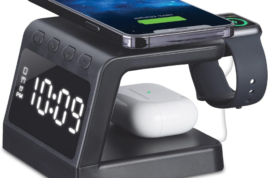 Wake Up Smart: Timex Alarm Clock with Fast Wireless Charging for Your iPhone and AirPods