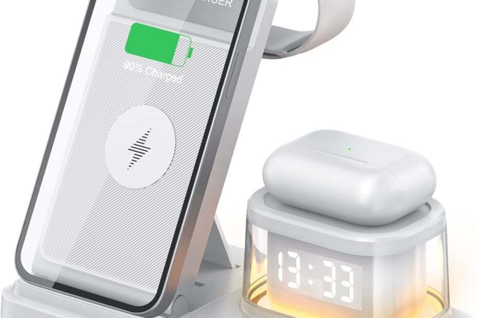 Wake Up to Convenience: Review of the 5 in 1 Wireless Charger with Clock & Night Light