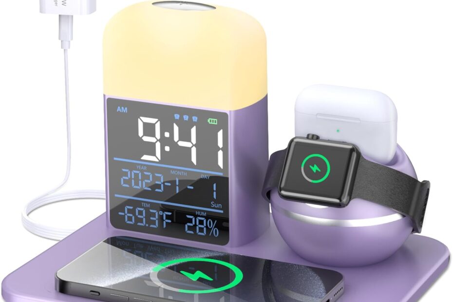Charge in Style: Review of the 3 in 1 Wireless Charging Station with Alarm Clock and Night Light