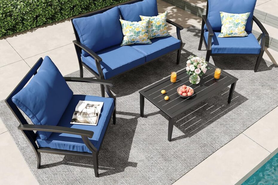 Chill in Style: Review of the Oversized 4-Piece Outdoor Patio Furniture Set!