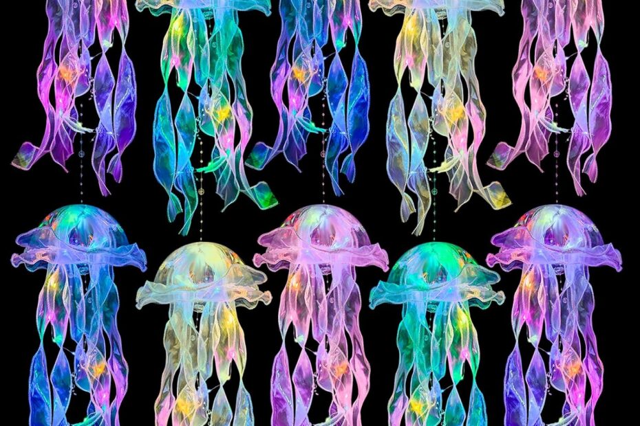 Create Magic Under the Sea: 10 Pcs Jellyfish Lanterns for Your Mermaid Theme Party!