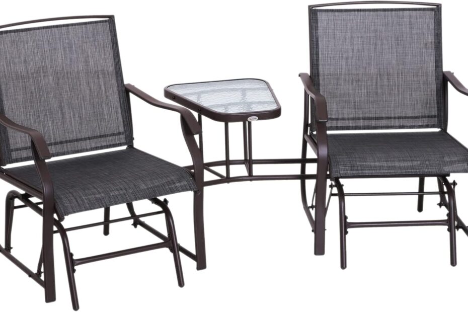 Discover Relaxation: Outsunny Outdoor Glider Chairs with Coffee Table for Perfect Patio Moments