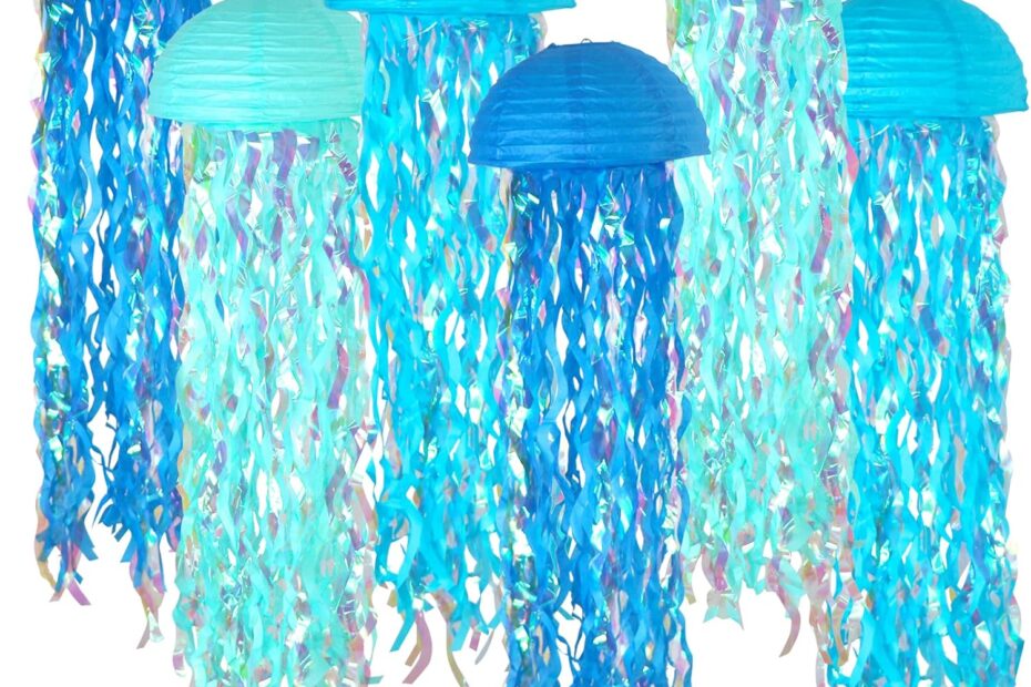 Dive into Fun: ADLKGG Blue Jelly Fish Lanterns for Your Ocean-Themed Celebration!