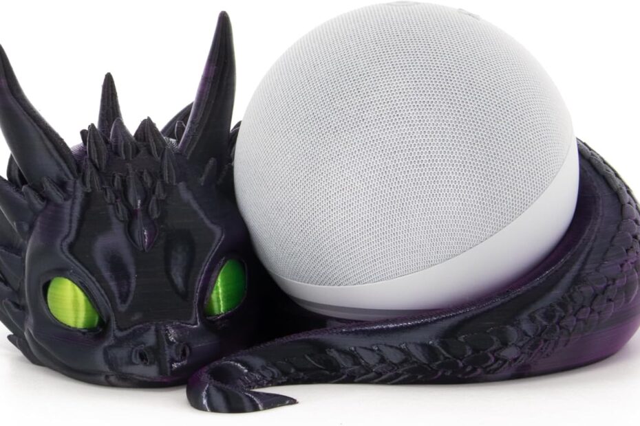 Elevate Your Echo Dot: The Enchanting Dragon Stand for 4th & 5th Gen!