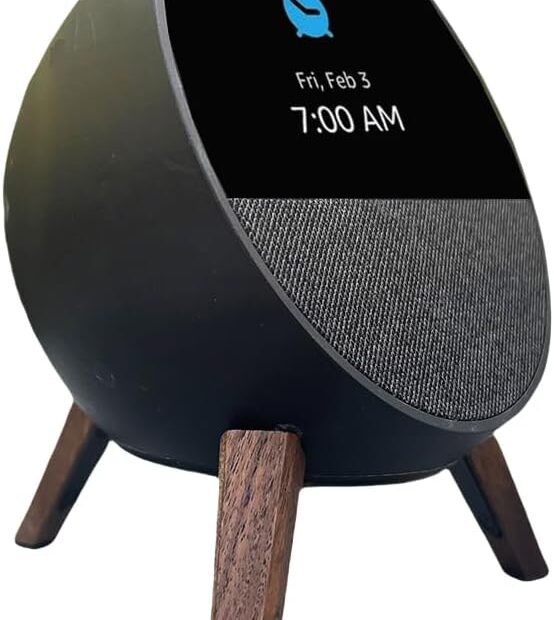 Elevate Your Echo Spot: The Perfect Wooden Stand with Silicone Feet!