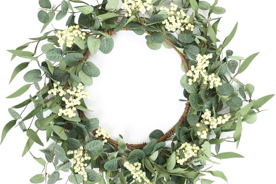 Elevate Your Home with the Pinkpum Eucalyptus Wreath: Seasonal Charm for Any Door!
