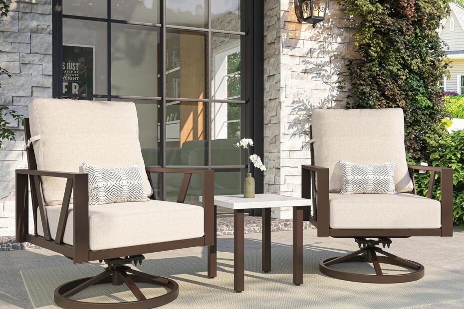 Elevate Your Outdoor Comfort: Review of the Swivel Rocking Chairs Bistro Set