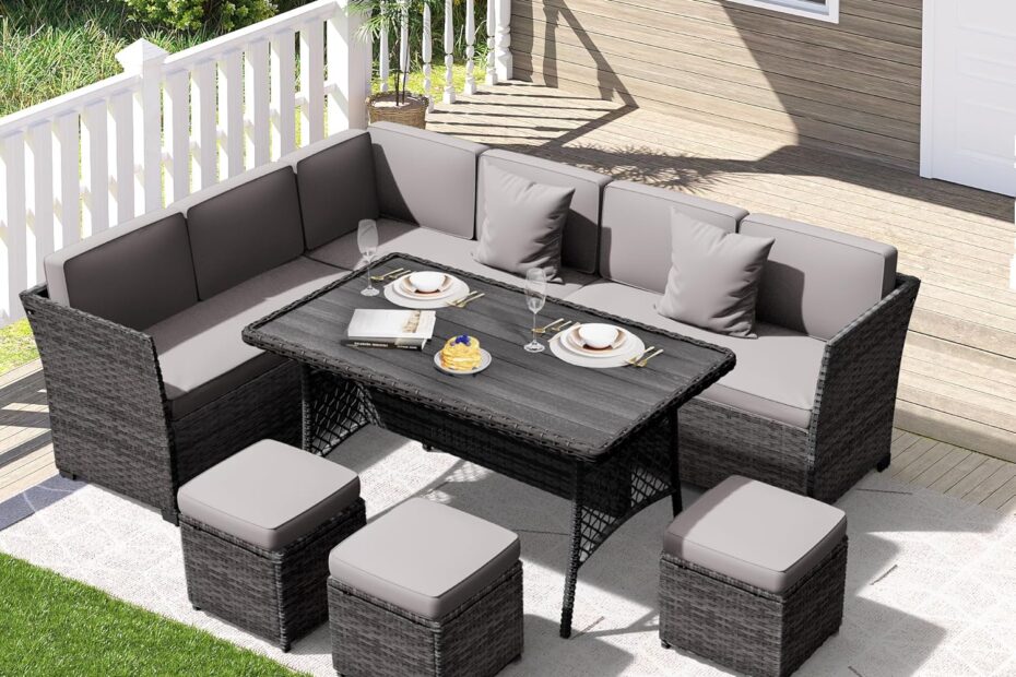 Elevate Your Outdoor Experience: Review of the 7-Piece All Weather Wicker Patio Dining Set