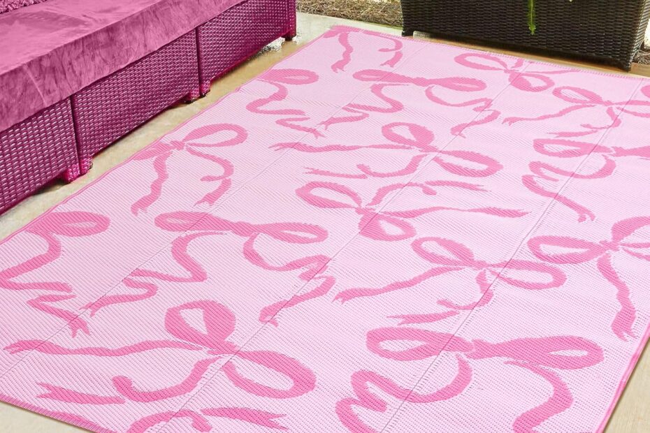 Elevate Your Outdoor Space: Nuanchu Pink Bow Waterproof Rug Review
