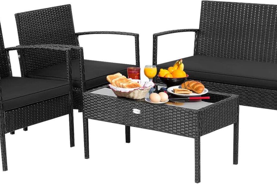 Elevate Your Outdoor Space: Tangkula 4-Piece Patio Rattan Set Review