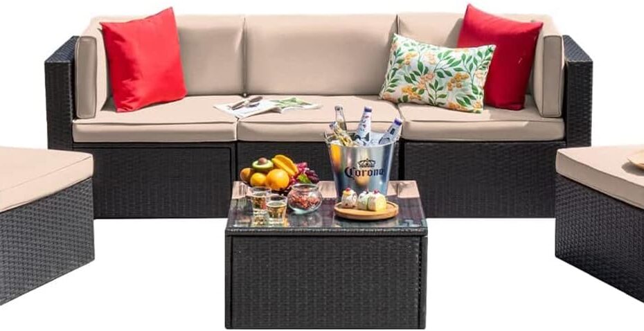 Elevate Your Outdoor Space with Devoko 6-Piece Rattan Sofa Set Review!