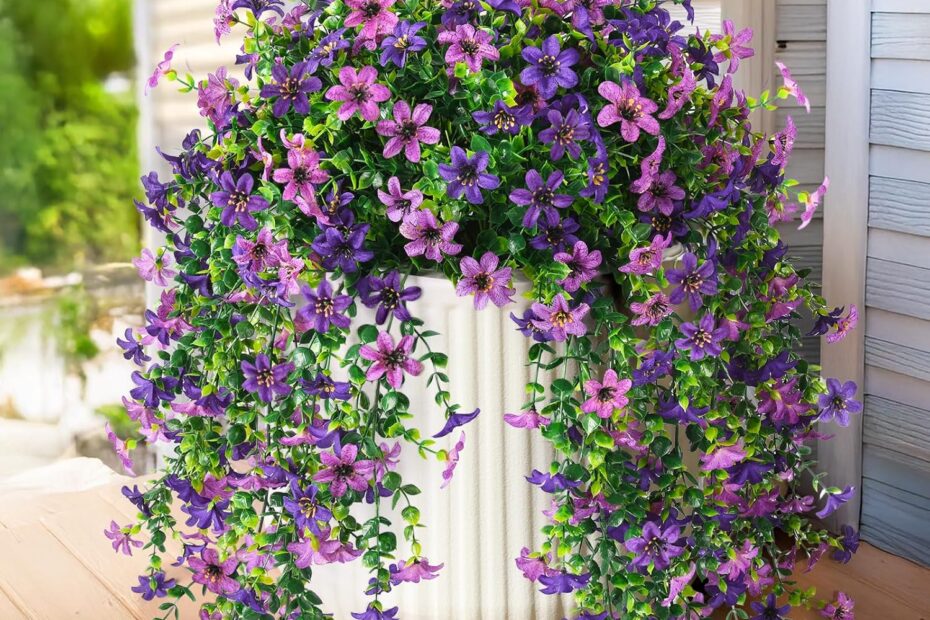 Elevate Your Outdoor Space with Realistic Faux Daisy & Eucalyptus Hanging Plants