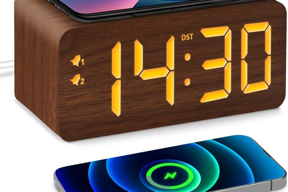 Elevate Your Space: Review of the Wood Digital Alarm Clock with Fast Wireless Charger