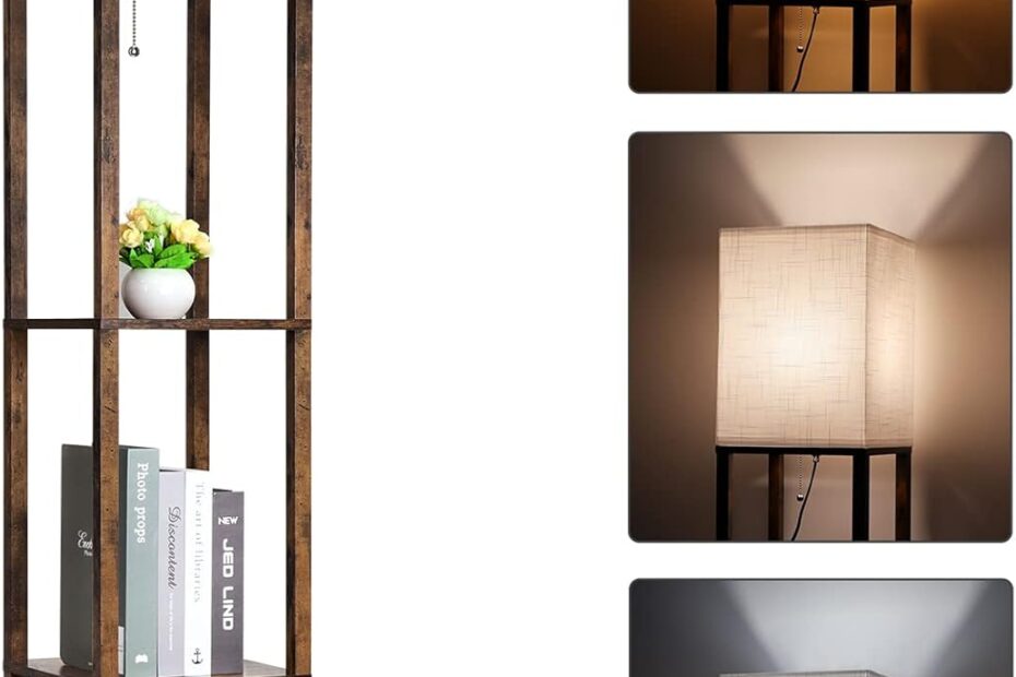 Illuminate and Elevate: RUNTOP Floor Lamp with Stylish Shelves for Every Space