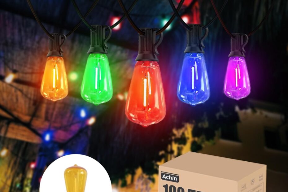 Illuminate Your Space: Achin 100Ft LED Multicolor Outdoor String Lights Review