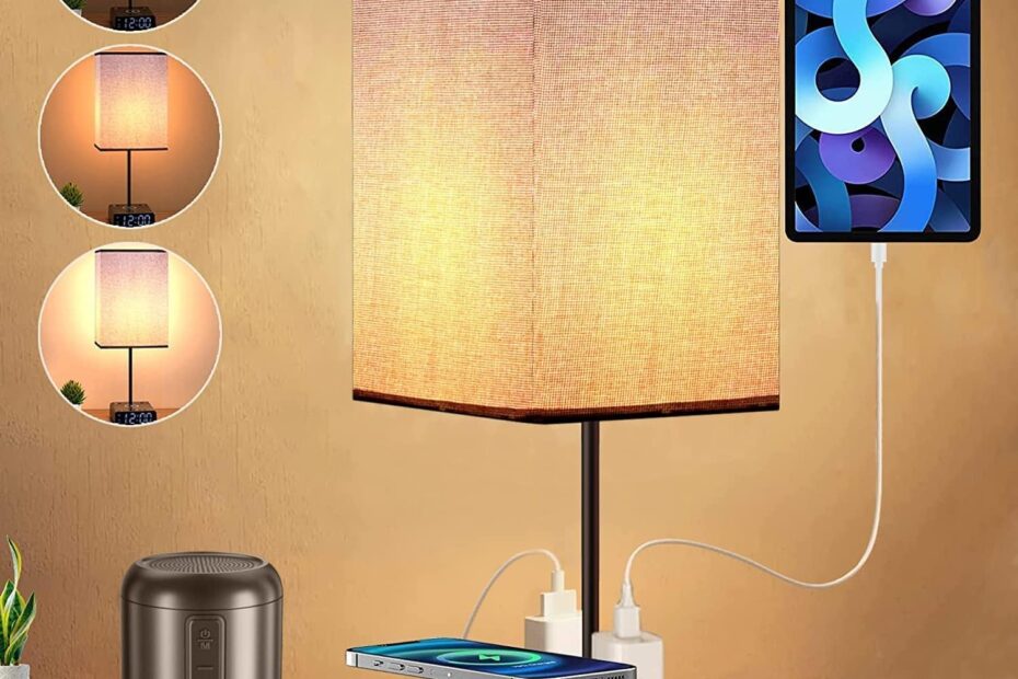 Illuminate Your Space: The Ultimate Bedside Lamp with USB Ports and Wireless Charging!
