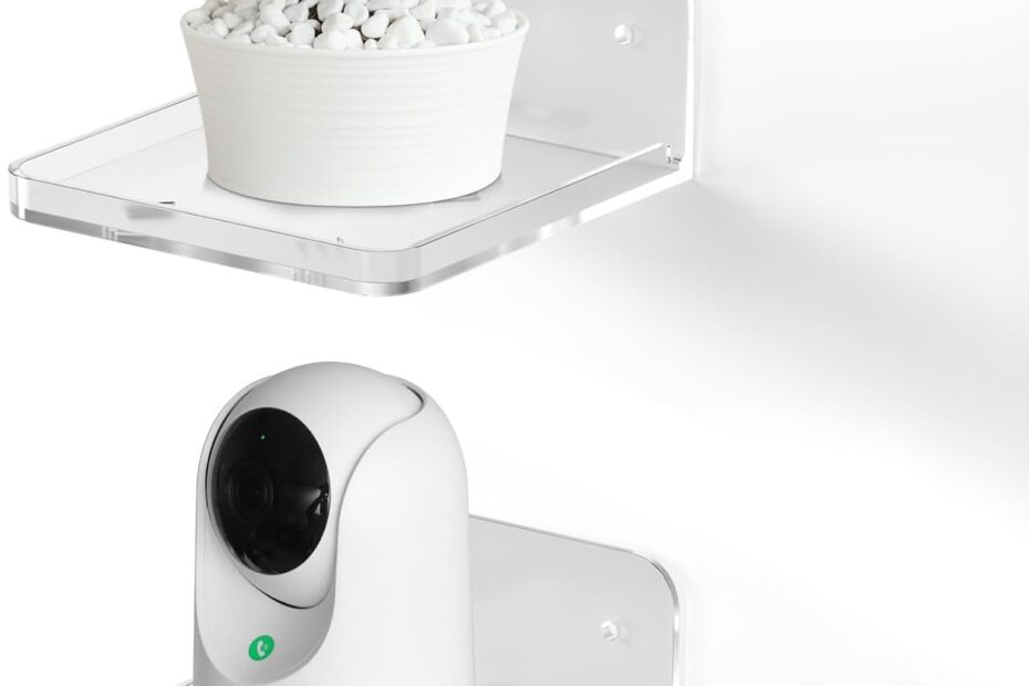Maximize Your Space: The Ultimate Acrylic Floating Camera & Echo Dot Shelf!