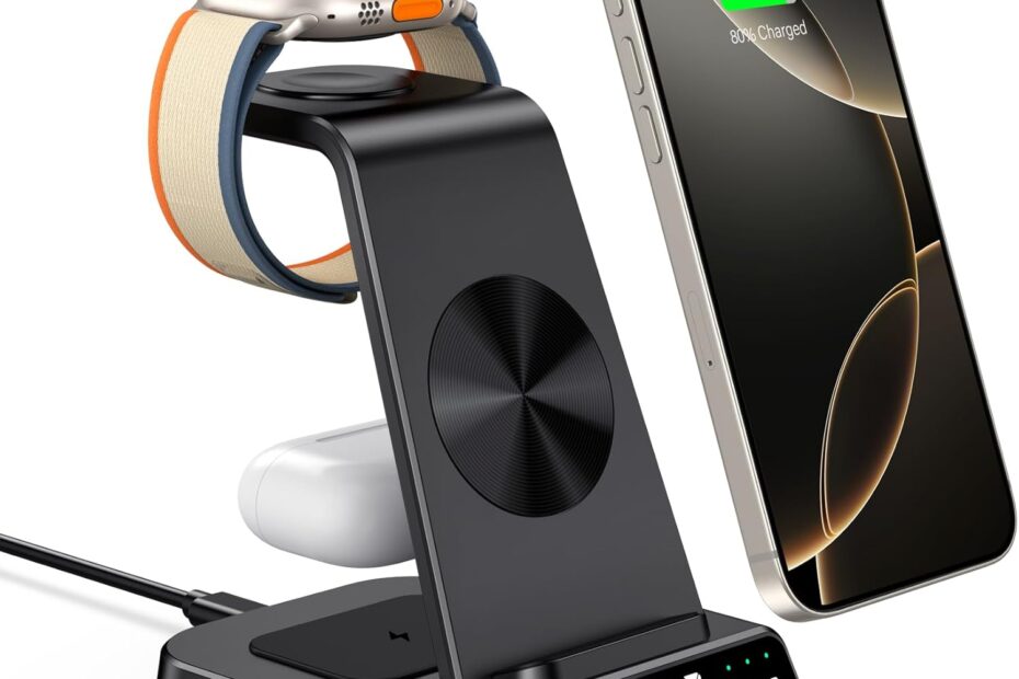 Power Up: The Ultimate 3-in-1 Wireless Charger for All Your Apple Devices!