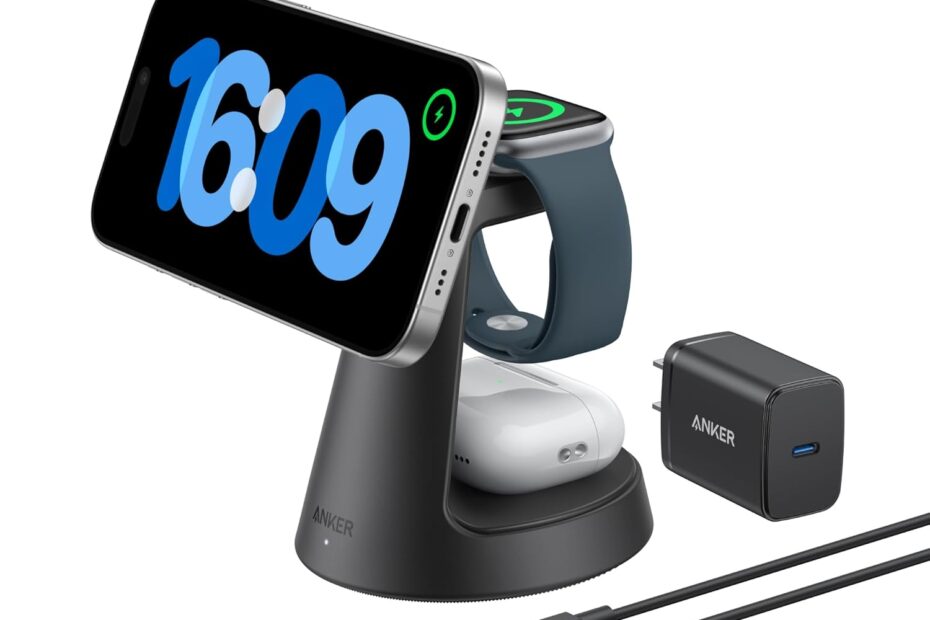 Power Up with Anker MagGo: The Ultimate 3-in-1 Charging Station for Your Apple Devices!