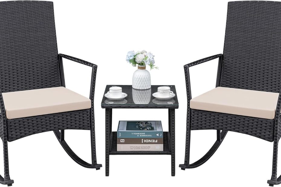 Relax in Style: Greesum 3-Piece Outdoor Wicker Rocking Chair Set Review