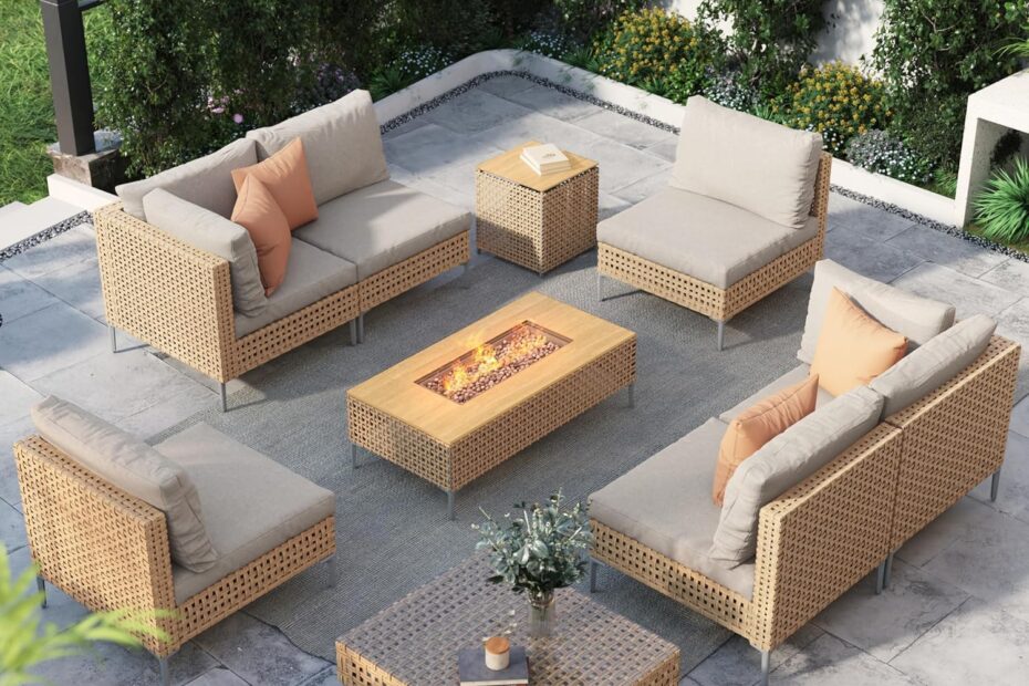 Revamp Your Outdoor Oasis: Grand Patio 9-Piece Furniture Set & Fire Pit Review