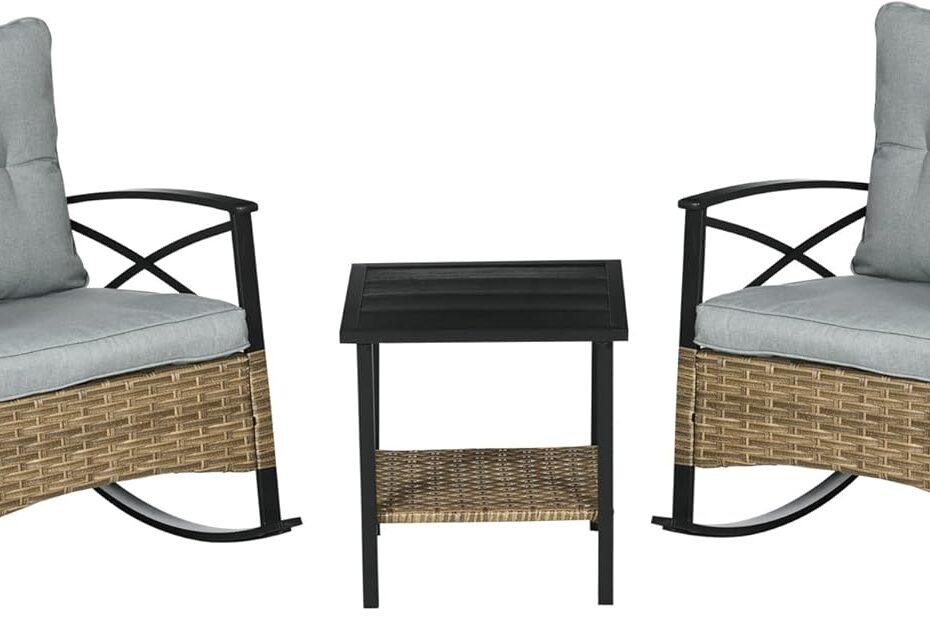 Revamp Your Outdoor Space: Review of the Outsunny 3 Piece Patio Rocking Chair Set