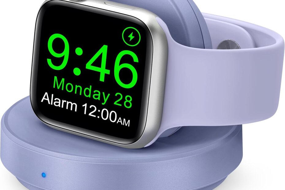 Stay Charged Anywhere: The Ultimate Purple Magnetic Dock for Your Apple Watch