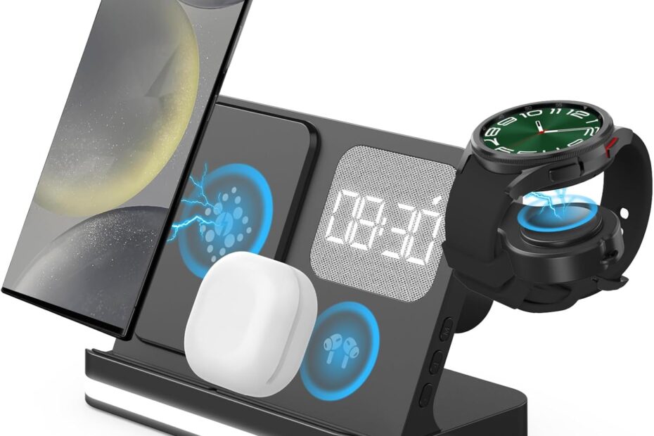 Stay Powered Up: The Ultimate 4-in-1 Wireless Charger & Alarm Clock Review!