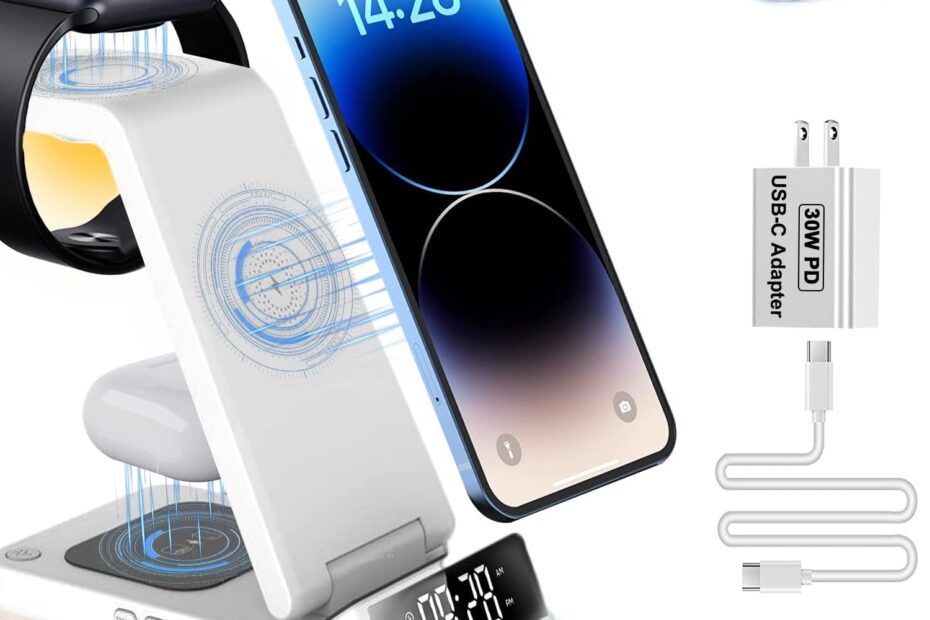 Streamline Your Nightstand: The Ultimate 3-in-1 Wireless Charging Station with Alarm Clock!