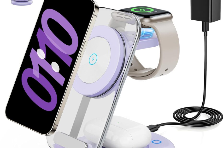 Streamline Your Travel: The Ultimate 3-in-1 Mag-Safe Charger for iPhone, Apple Watch & AirPods