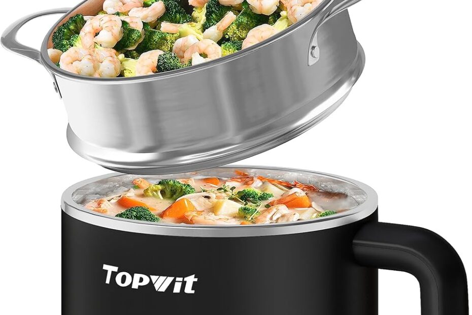 Topwit Electric Hot Pot: The Ultimate 1.6L Cooker for Ramen, Soup & More!