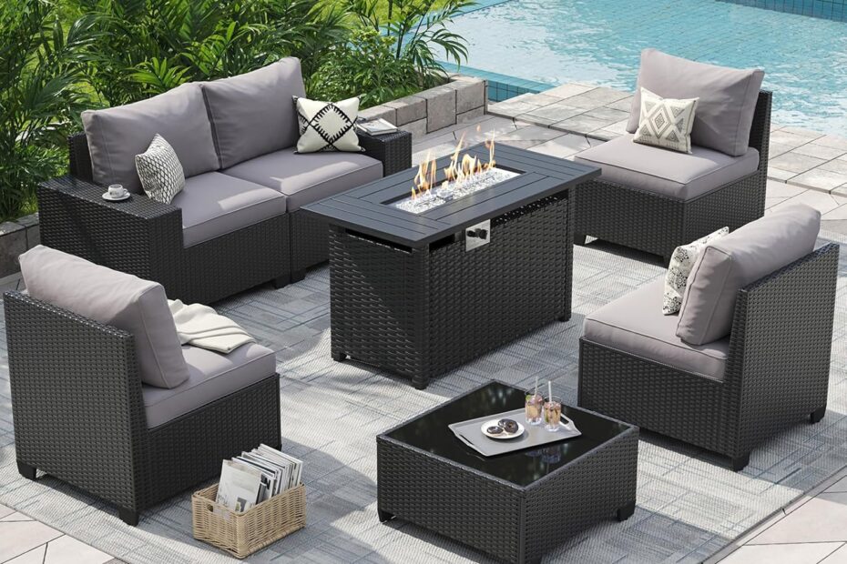 Transform Your Backyard: Aoxun 7-Piece Patio Furniture Set with Fire Pit Review