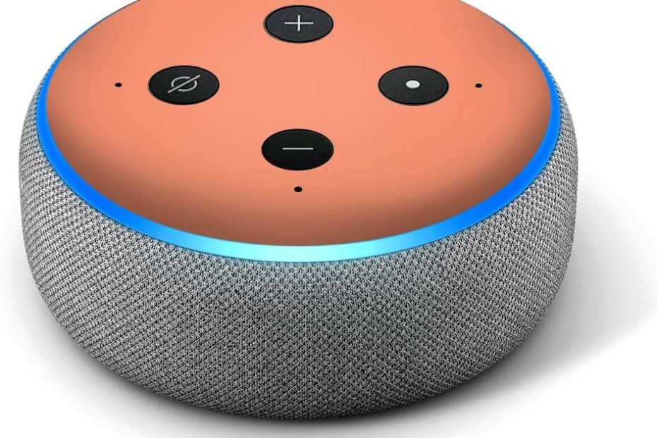 Transform Your Echo Dot: Stylish Solid Peach Vinyl Decal Skin Review!