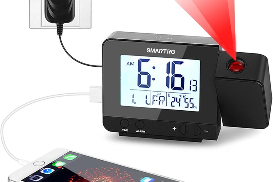 Transform Your Mornings with the SMARTRO Digital Projection Alarm Clock!
