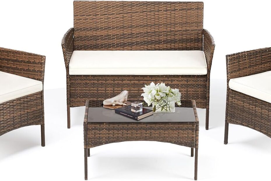 Transform Your Outdoor Space: DUMOS 4-Piece Wicker Patio Furniture Set Review