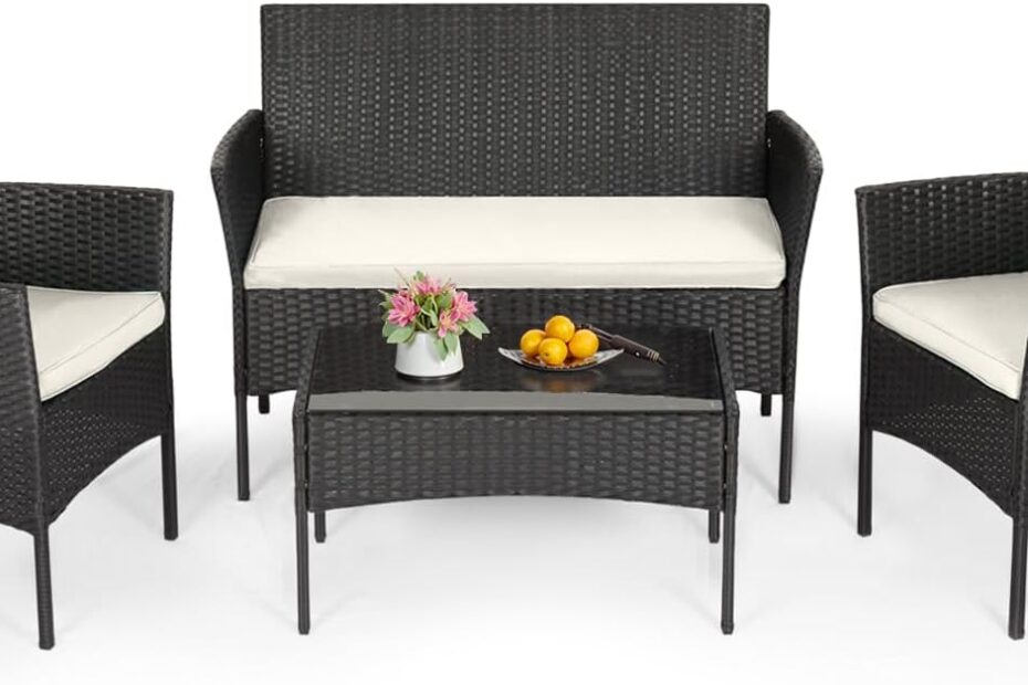 Transform Your Outdoor Space: Review of the FDW 4-Piece Rattan Patio Furniture Set
